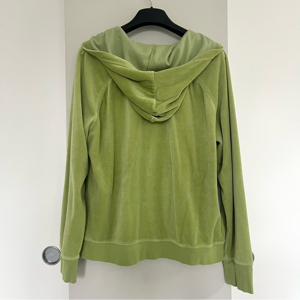Vintage Old Navy Velour Hoodie - Y2K 90s Retro Streetwear Lounge - Green - XL - Picture 4 of 9